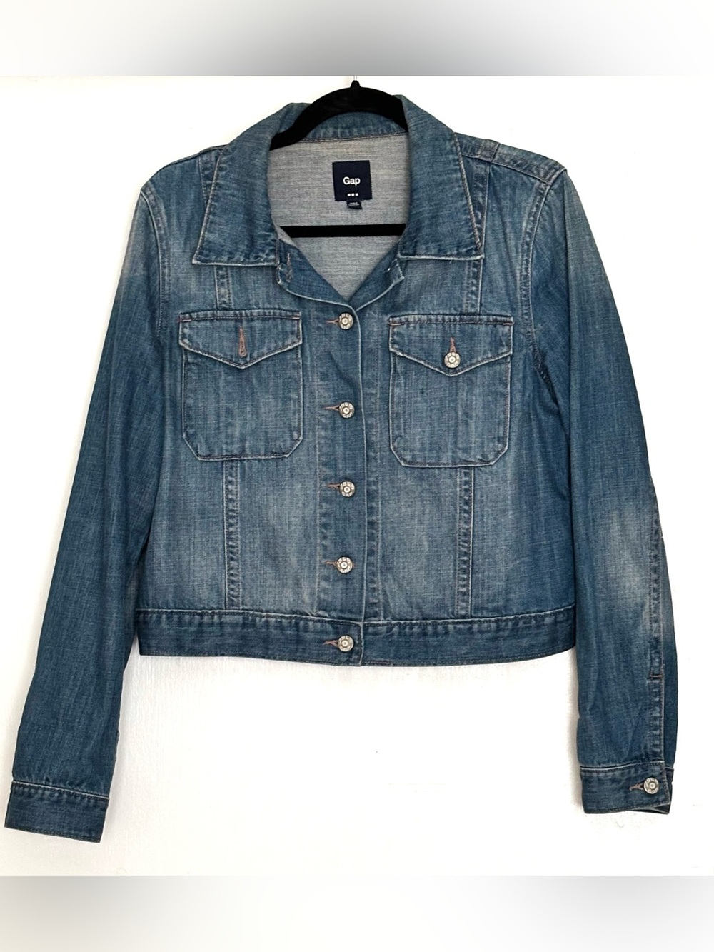 Gap 1969 Cropped Denim Trucker Jacket Size Large